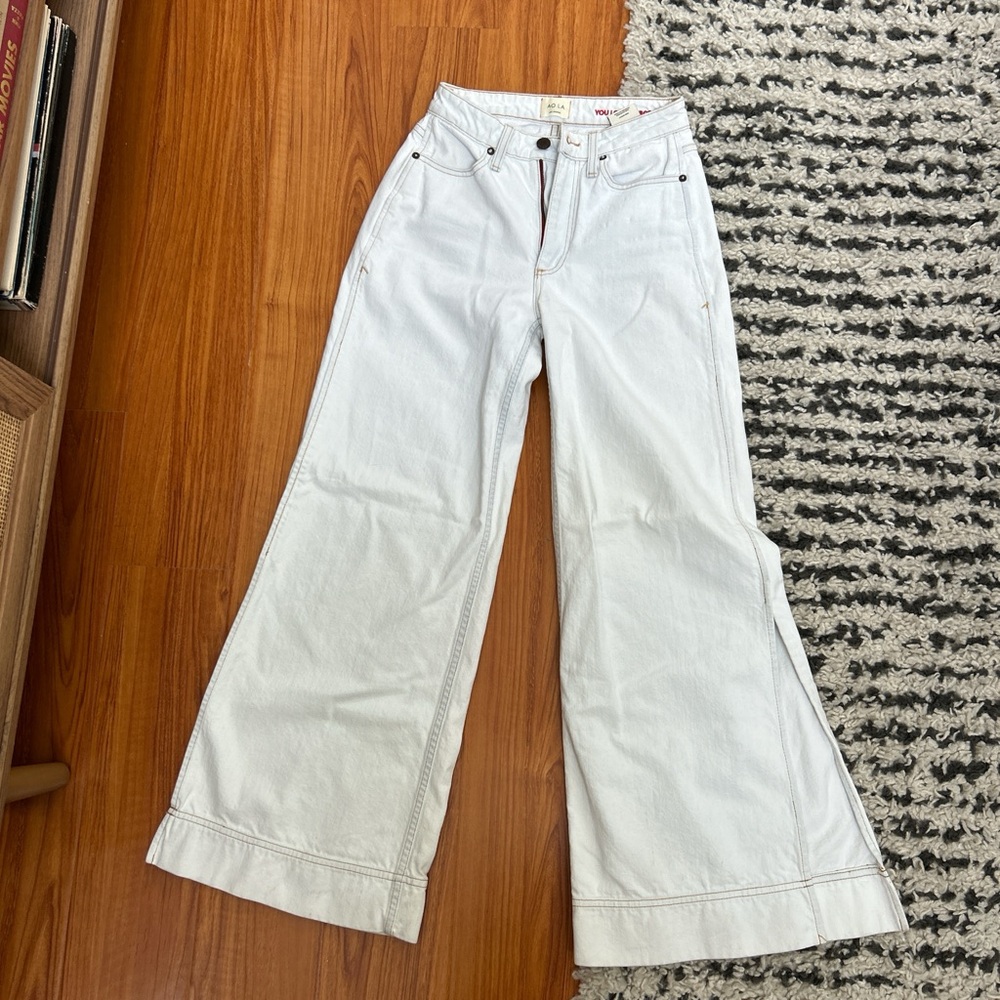 White Wide-Leg Women Jeans